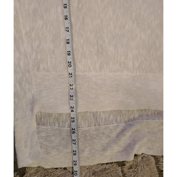 Eileen Fisher Blouse Size M Cream Ivory Low/High Hem Linen/Cotton - Picture 10 of 10
